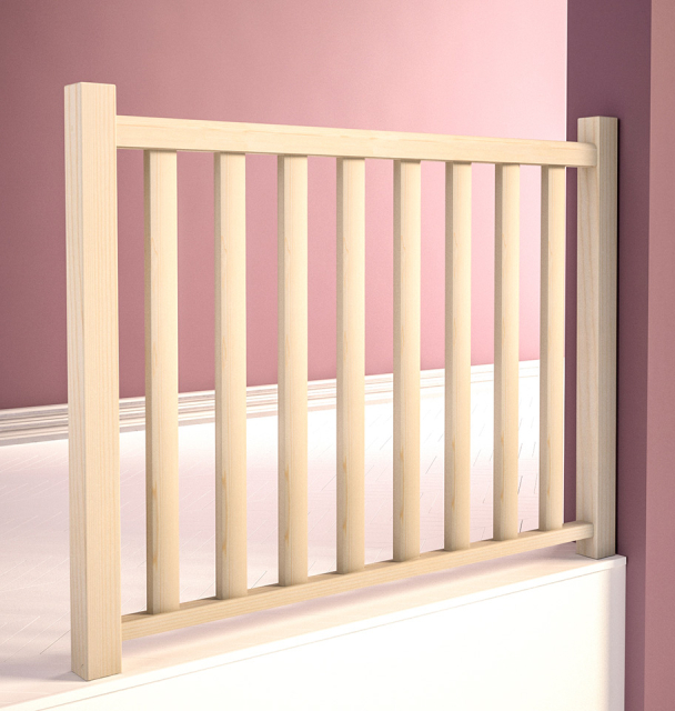Balustrade op verdiep VIERKANT HOUT