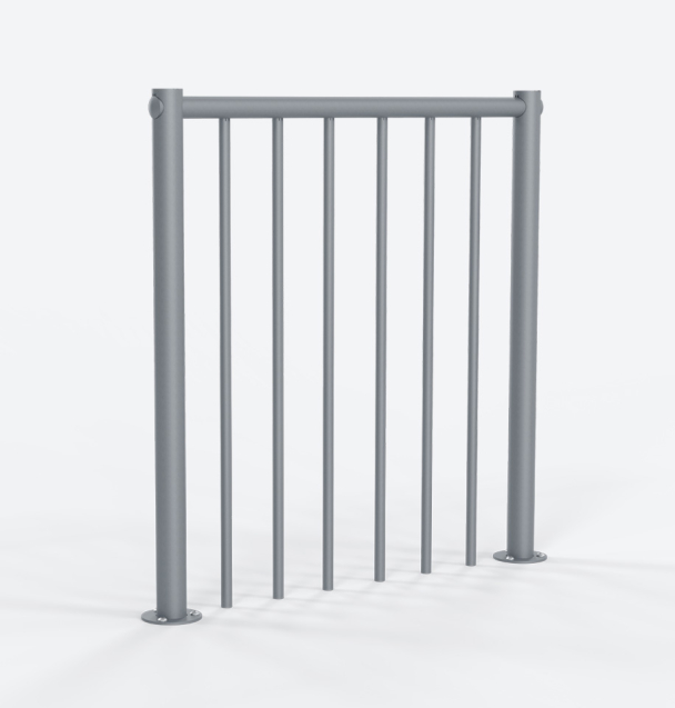 Metalen borstwering op verdiep voor wenteltrappen Grey, RAL 9006