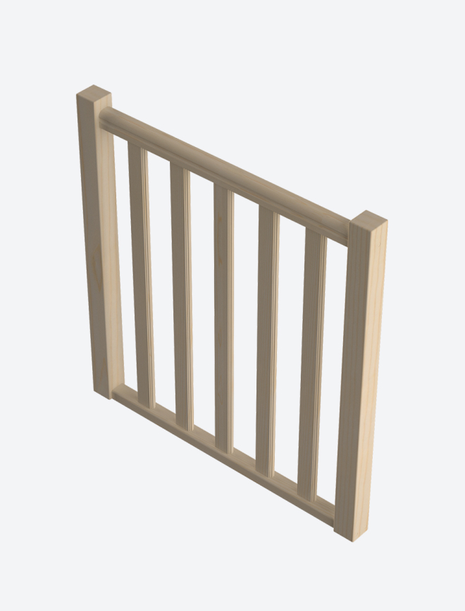Borstwering op verdiep met gevormde balusters (A) 