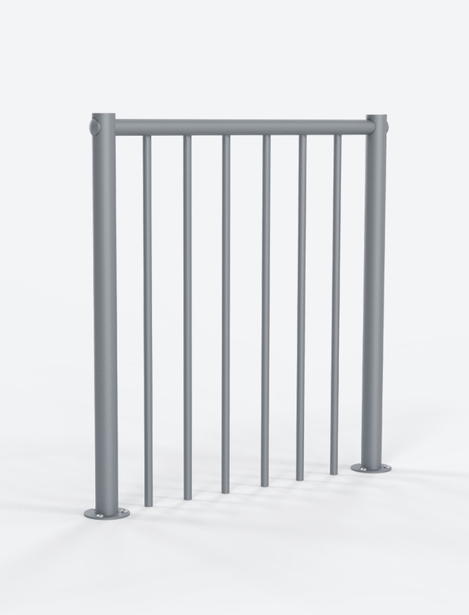 Metalen borstwering op verdiep voor wenteltrappen Grey, RAL 9006