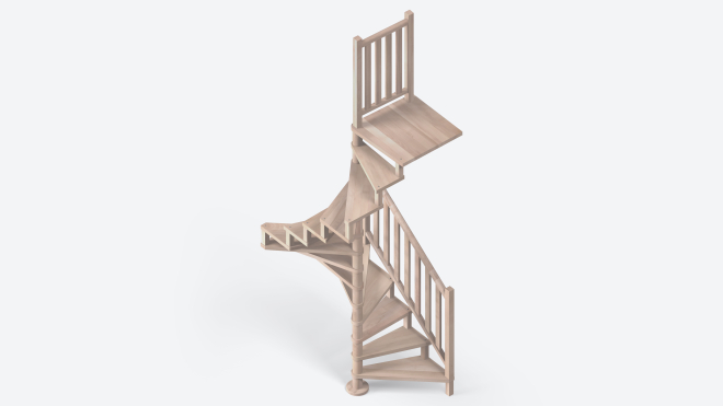 Houten spiraaltrap SQUARE LUXE beuk 