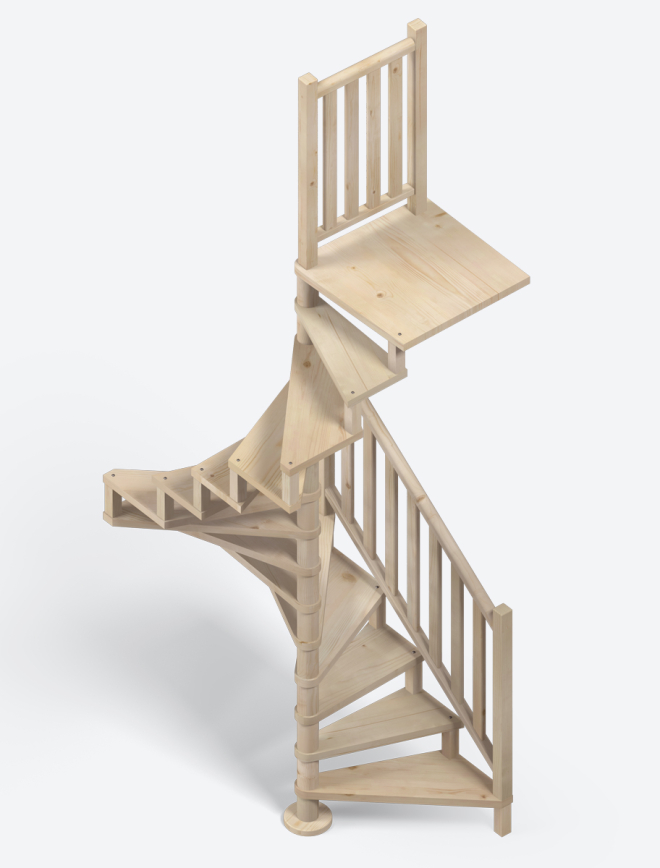 Houten wenteltrap SQUARE WOOD spruce 