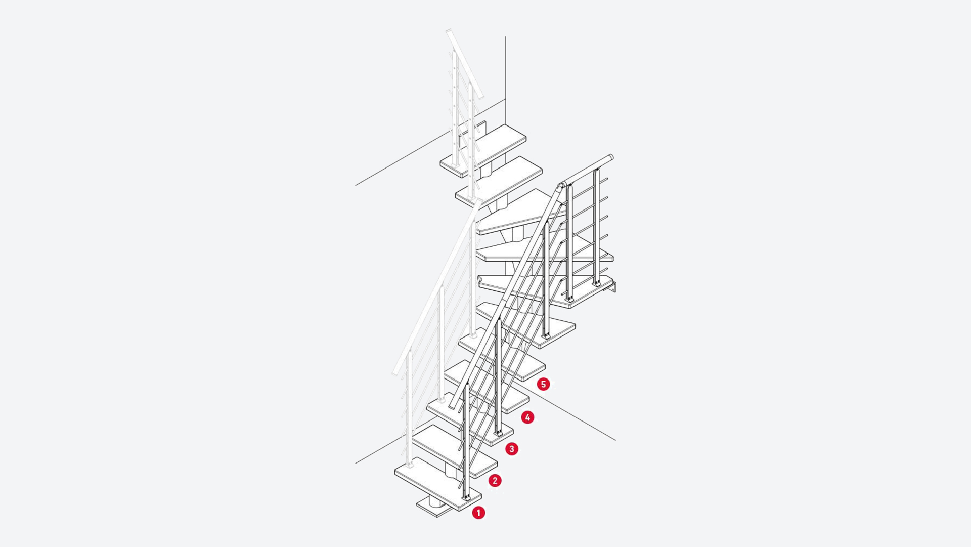 External handrail banister DESIGN Anthracite, RAL 7016
