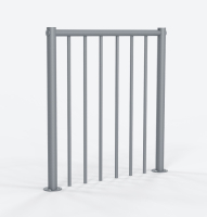 Metalen borstwering op verdiep voor wenteltrappen Grey, RAL 9006