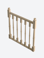 Borstwering op verdiep met gedraaide balusters (T) 
