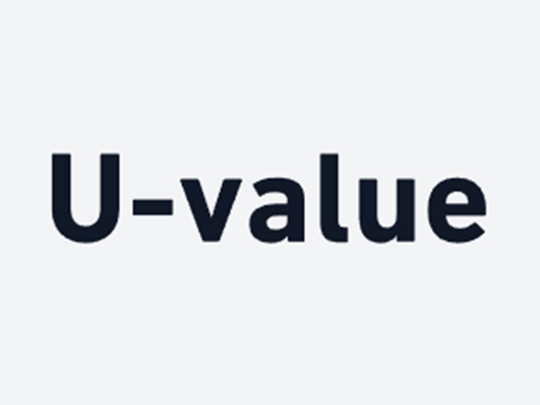 Tekst "U-value" in vet, die informatie over energie-efficiëntie en thermische isolatie benadrukt.